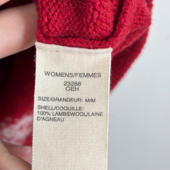 VTG Woolrich Christmas Sweater Vest M Red Zip Deer Fair Isle Holiday Nordic Ski - Picture 5 of 8